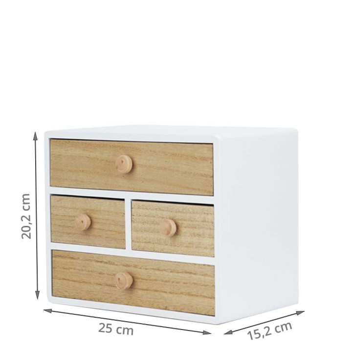 Coffret à bijoux en bois - 4 tiroirs