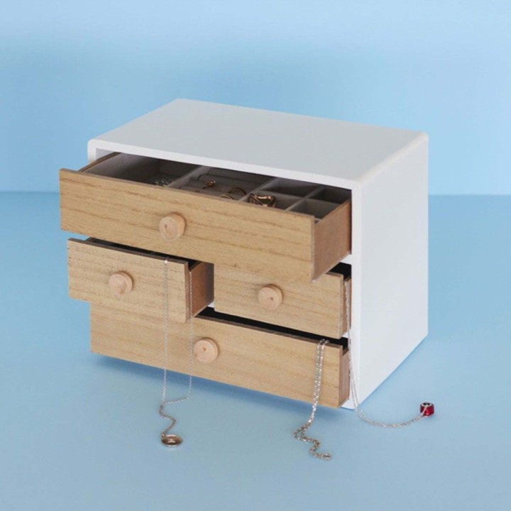 Coffret à bijoux en bois - 4 tiroirs