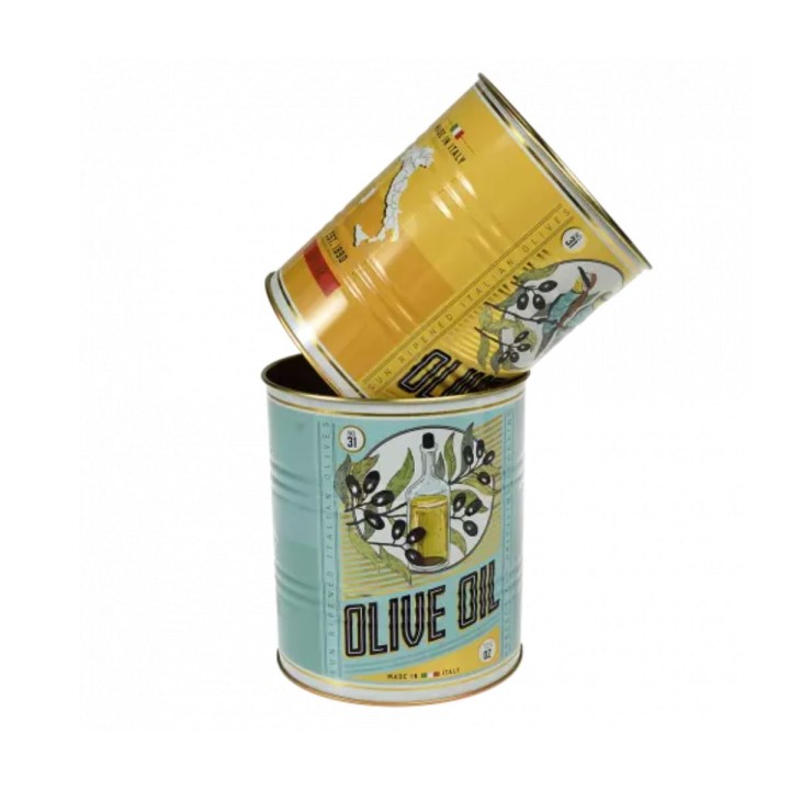 Rangements façon boîte de conserve - lot de 2 - Rétro
