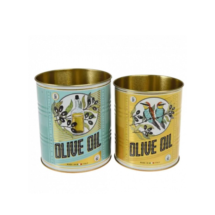 Rangements façon boîte de conserve - lot de 2 - Rétro