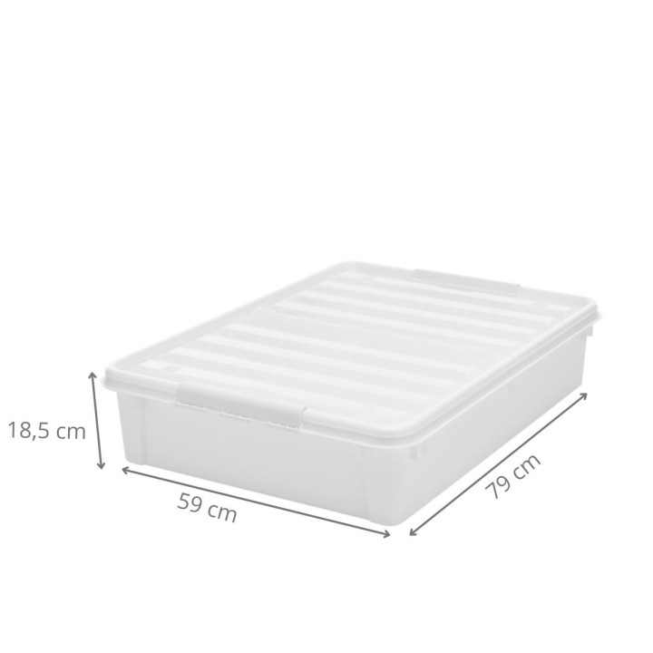 Boîte sous le lit avec couvercle papillon - 60L - 18,5 x 79 x 59 cm
