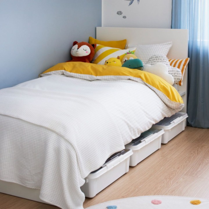 Boîte sous le lit avec couvercle papillon - 60L - 18,5 x 79 x 59 cm