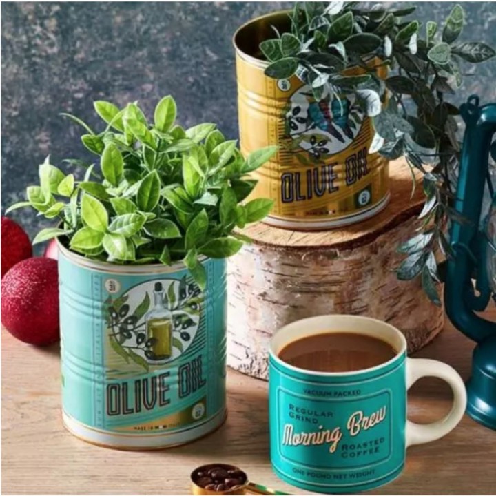 Rangements façon boîte de conserve - lot de 2 - Rétro
