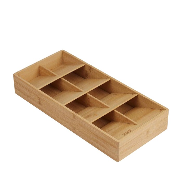 Porte-couverts compact en bois - 8 compartiments - 6x38,4x17,5 cm