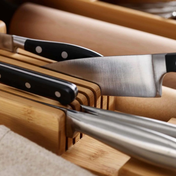 Range 9 couteaux pour tiroir de cuisine - Bois - 8,5x40x11,5