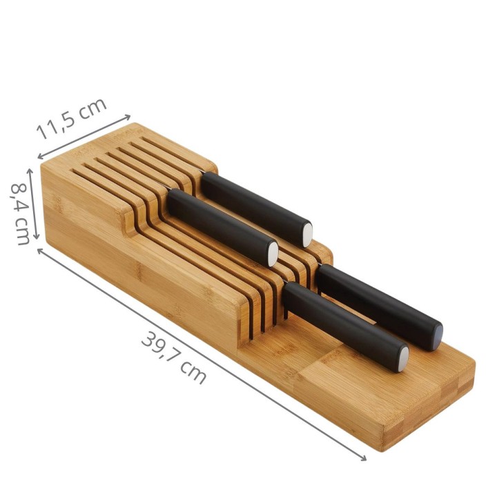 Range 9 couteaux pour tiroir de cuisine - Bois - 8,5x40x11,5