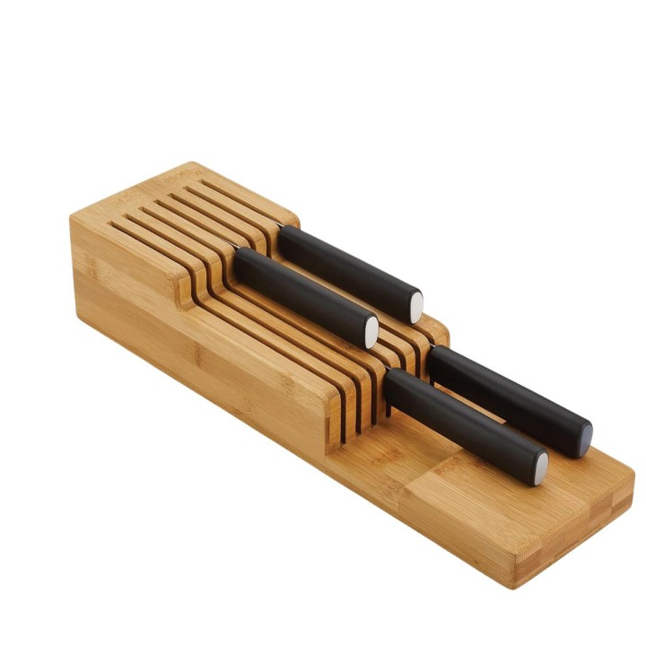 Range 9 couteaux pour tiroir de cuisine - Bois - 8,5x40x11,5