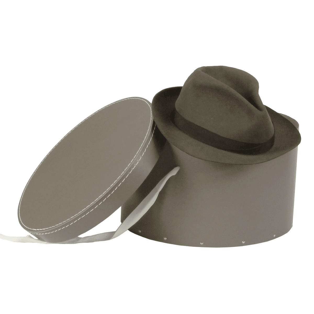 Grande Boite A Chapeau #7: Grande Boîte à Chapeaux Gris Taupe Avec Ruban Blanc (L) ... Grande Boite A Chapeau #7: Grande Boîte à Chapeaux Gris Taupe Avec Ruban Blanc (L) ...