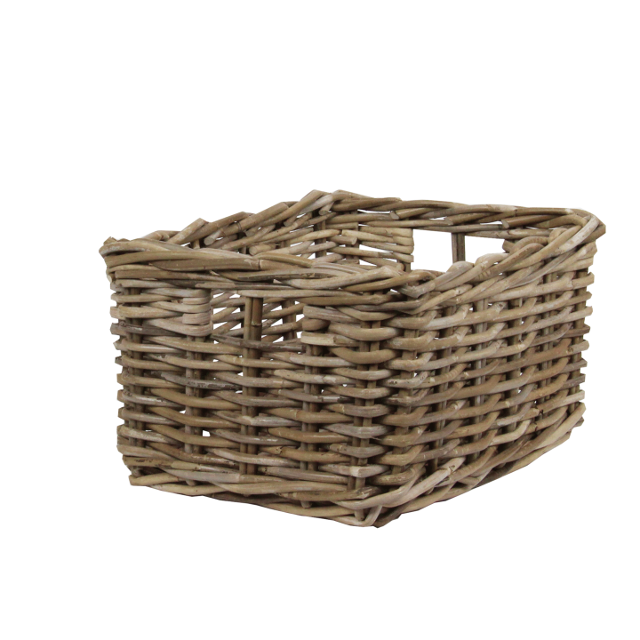 Panier de rangement rectangulaire en rotin