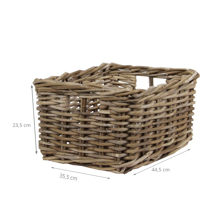 Panier de rangement rectangulaire en rotin