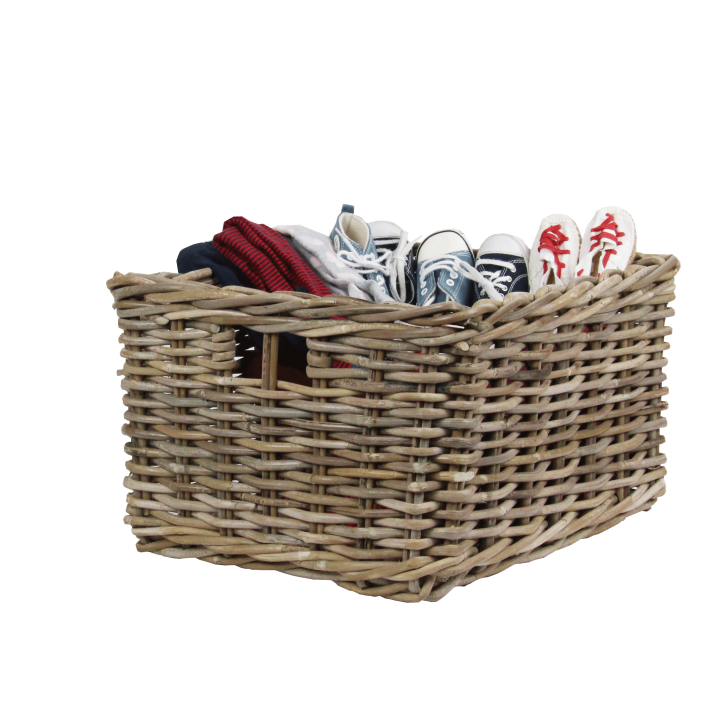Panier de rangement rectangulaire en rotin