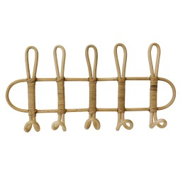 Porte manteaux mural en rotin 53.5 x 8 x 25.5 cm