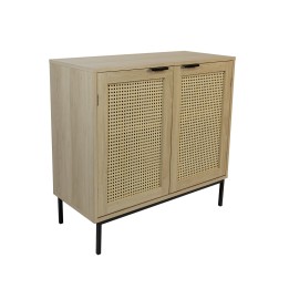 Commode en bois avec 2 portes cannage 80x35x75.5 cm