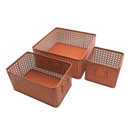 Lot de 3 paniers de rangement en métal
