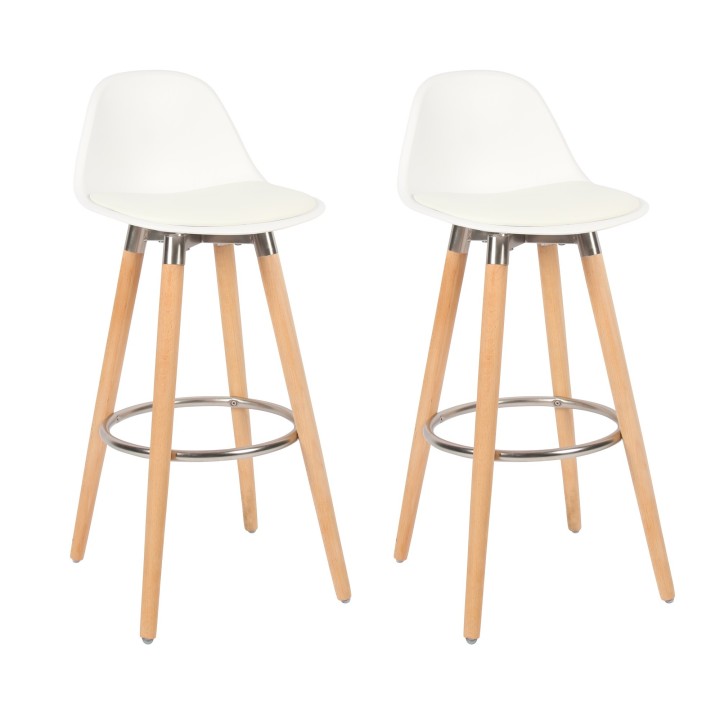 Tabouret de bar avec pieds en bois de hêtre 39,5 x 44 x 91 cm
