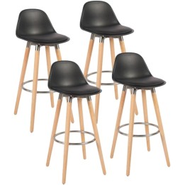 Tabouret de bar avec pieds en bois de hêtre