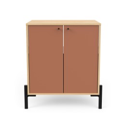 Meuble sous lavabo avec 2 portes en bois naturel 69 x 50 x 78 cm