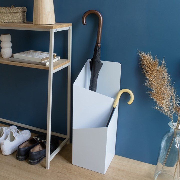 Porte parapluie en métal blanc