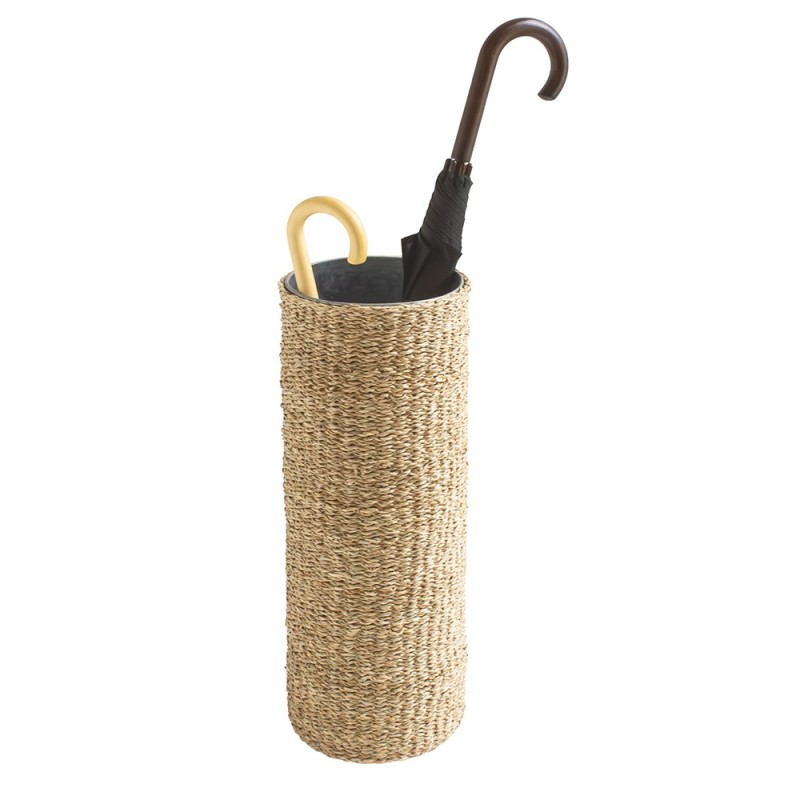 Detail of Porte parapluie en jonc de mer naturel
