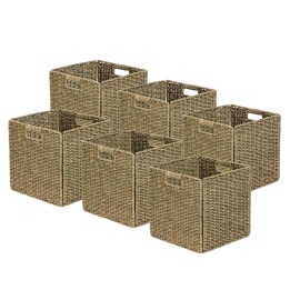 Panier de rangement pliables en jonc de mer naturel - lot