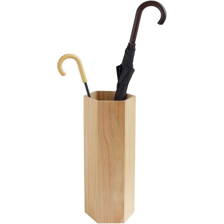 Porte parapluie en bois naturel