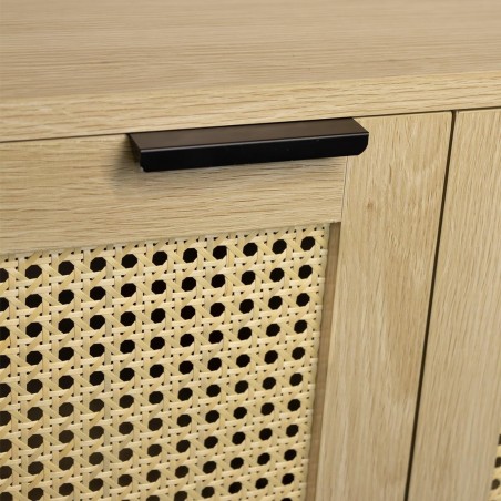 Detail of Buffet 2 portes cannage effet bois naturel 80 x 35 x 75,5 cm