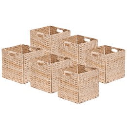 Paniers de rangement pliables en jacinthe d'eau (lot)