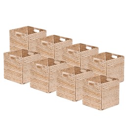 Paniers de rangement pliables en jacinthe d'eau (lot)