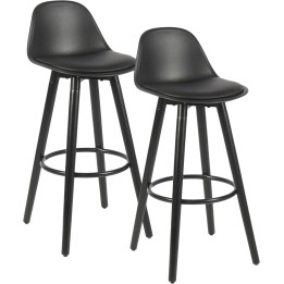 Tabouret de bar avec pieds en bois de hêtre