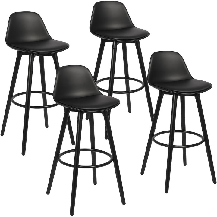Tabouret de bar avec pieds en bois de hêtre