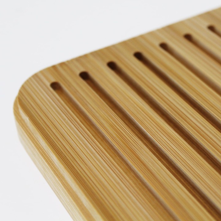 Boîte à pain en métal blanc et bois naturel