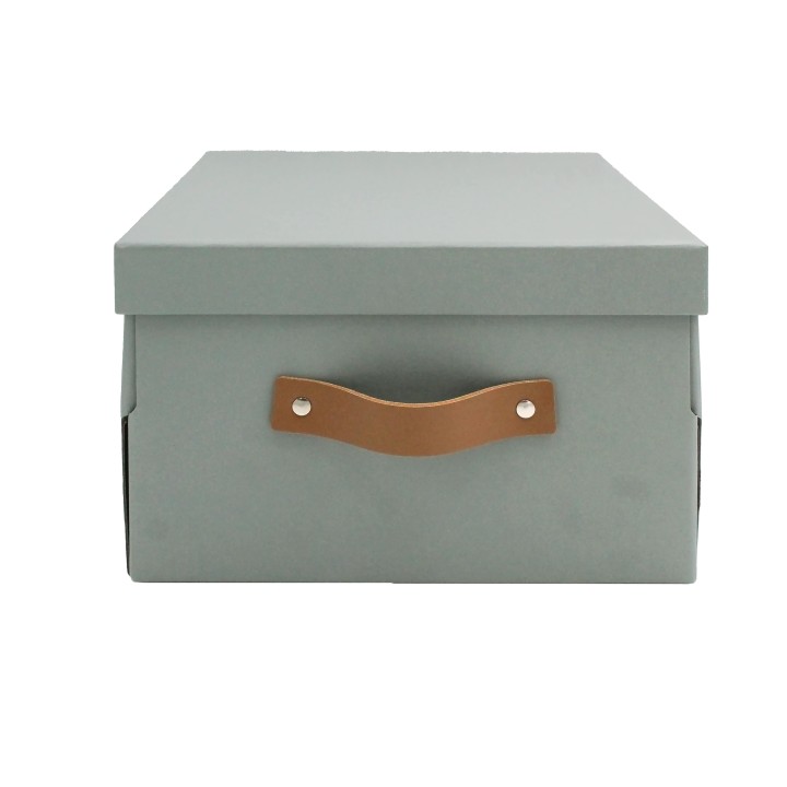 Boîte de rangement en carton gris avec couvercle