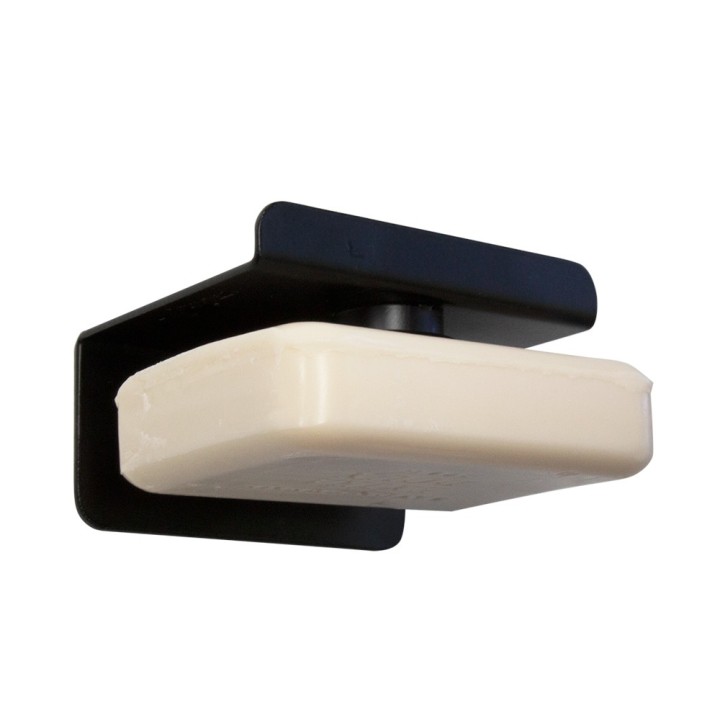 Porte-savon aimanté en métal noir