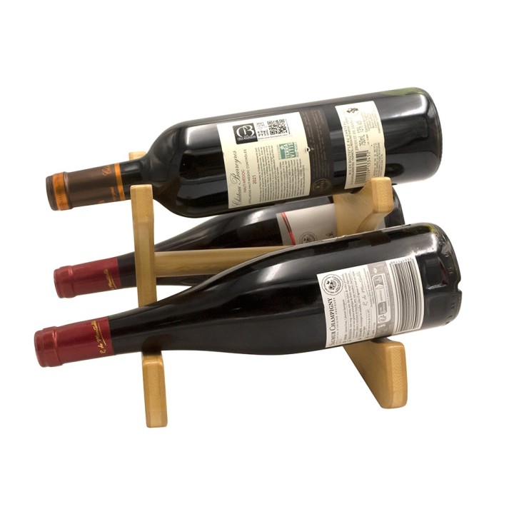Ranges-bouteilles bambou naturel : 24 bouteilles
