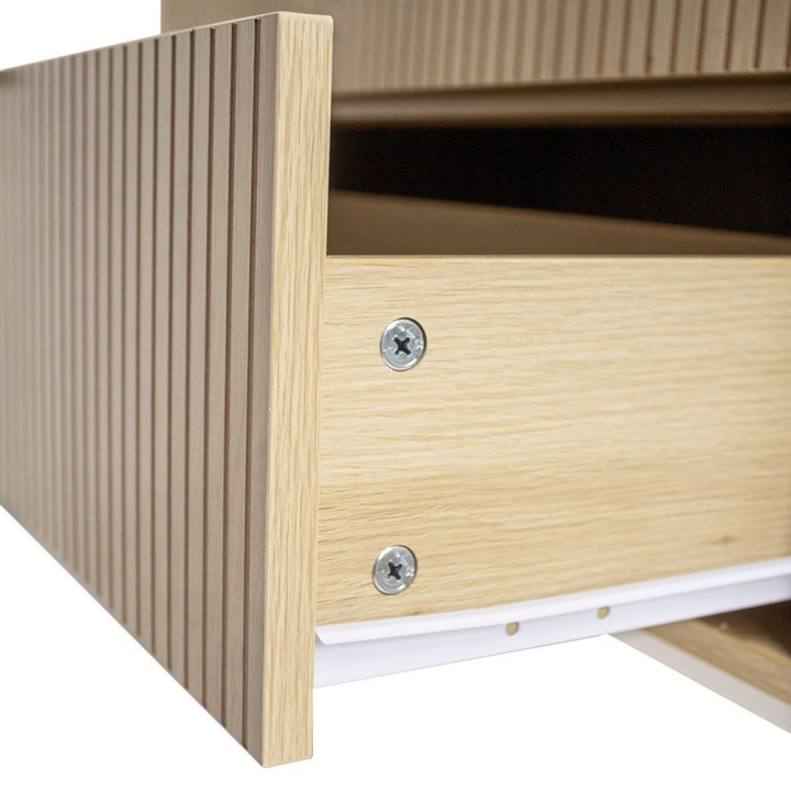 Commode avec 3 tiroirs bois naturel
