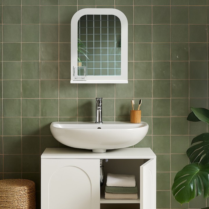 Miroir en bois blanc
