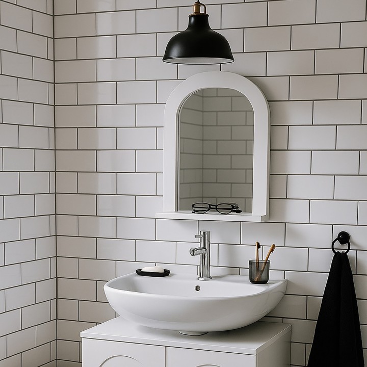 Miroir en bois blanc
