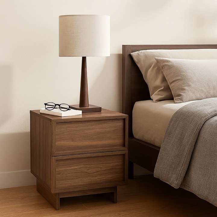 Table de chevet en bois 2 tiroirs