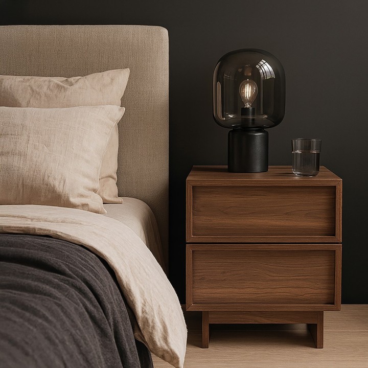 Table de chevet en bois 2 tiroirs