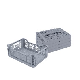 Lot de 4 caisses de rangement pliables en plastique