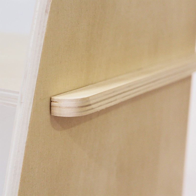 Detail of Bibliothèque enfant avec 3 étagères sans clous ni vis en bois naturel 30 x 68 x 10 cm