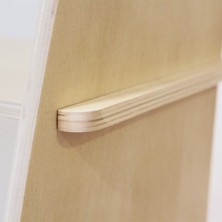 Detail of Bibliothèque enfant avec 3 étagères sans clous ni vis en bois naturel 30 x 68 x 10 cm