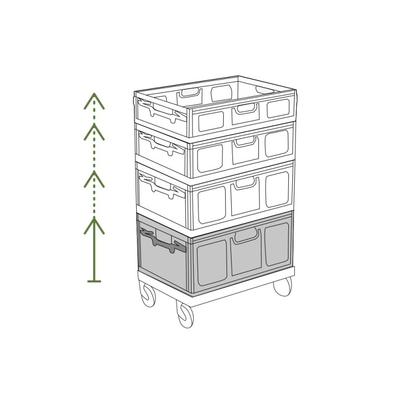 Detail of Lot de bacs de rangement pliables en plastique noir