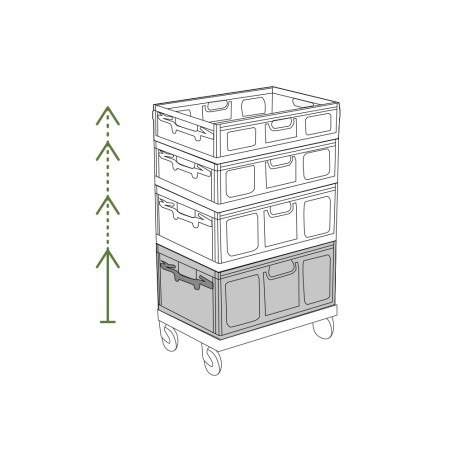 Detail of Lot de bacs de rangement pliables en plastique noir