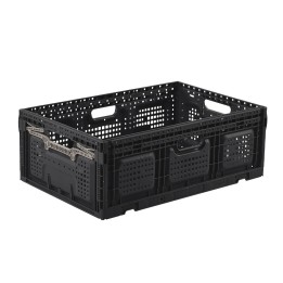 Lot de bacs de rangement pliables en plastique noir