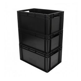 Lot de bacs gerbables en plastique noir