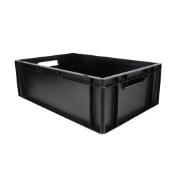 Lot de bacs gerbables en plastique noir