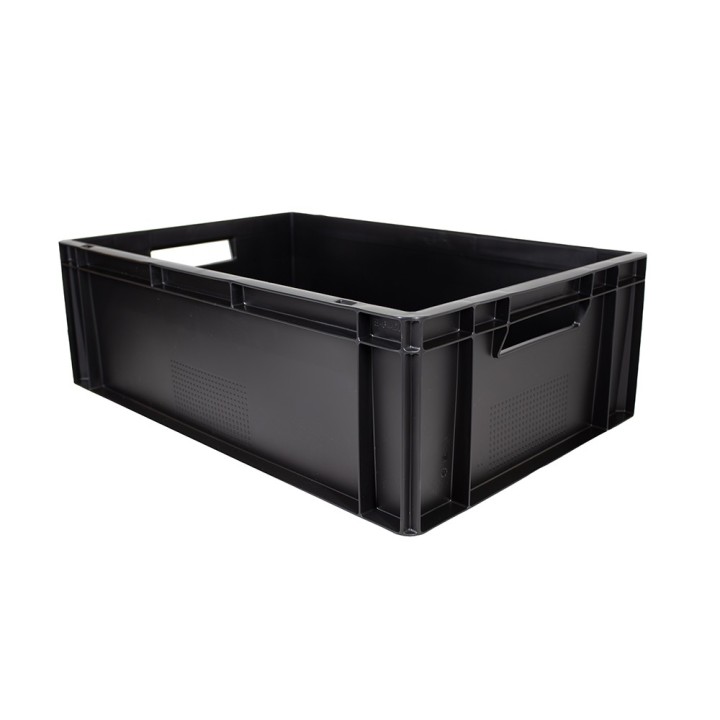 Lot de bacs gerbables en plastique noir