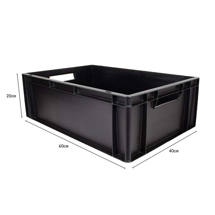 Lot de bacs gerbables en plastique noir