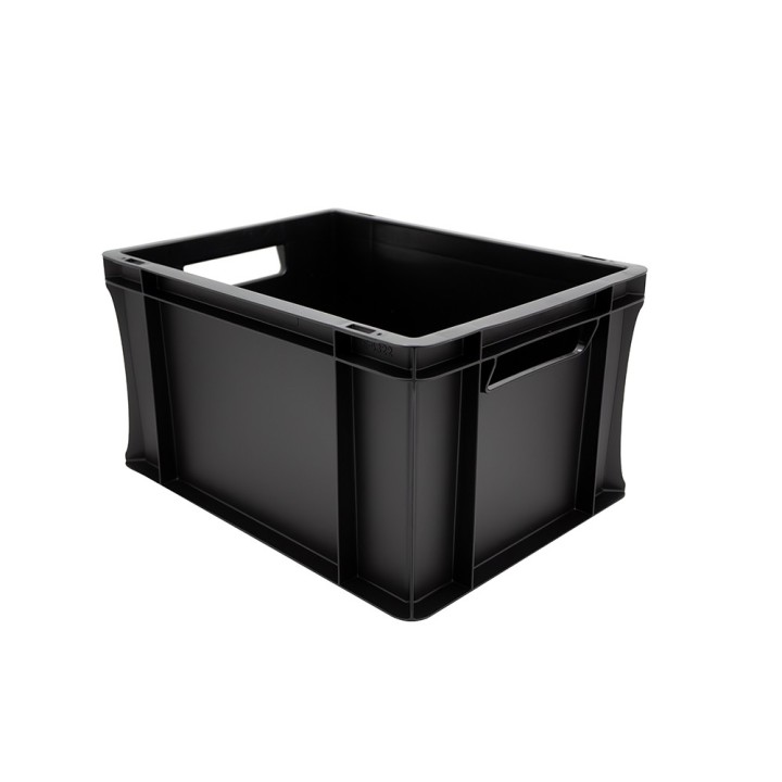 Lot de bacs gerbables en plastique noir